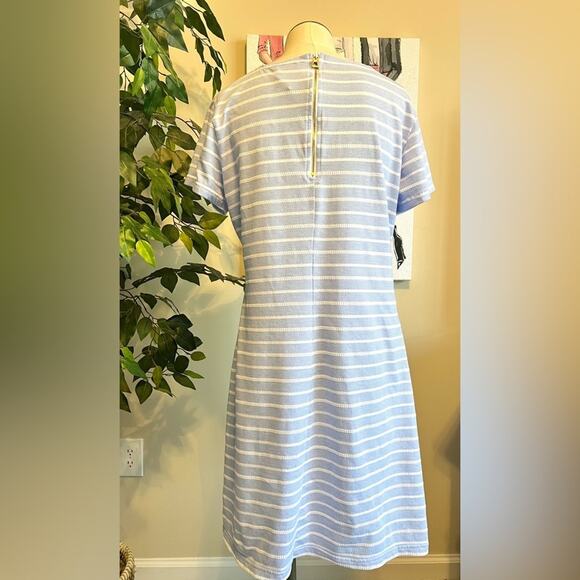 Sail to Sable Womens Blue & White Striped Rope Nautical Shirt Dress Size Large - Picture 4 of 8